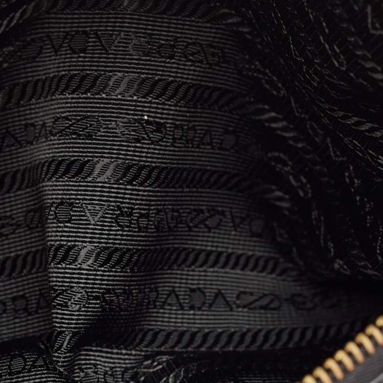 Pre Owned Prada Black Patent Leather Woven Slim Clutch