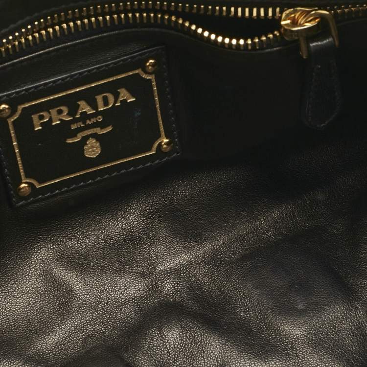 Pre Owned Prada Black Snakeskin Pietre Crystals Embellished Chain Clutch