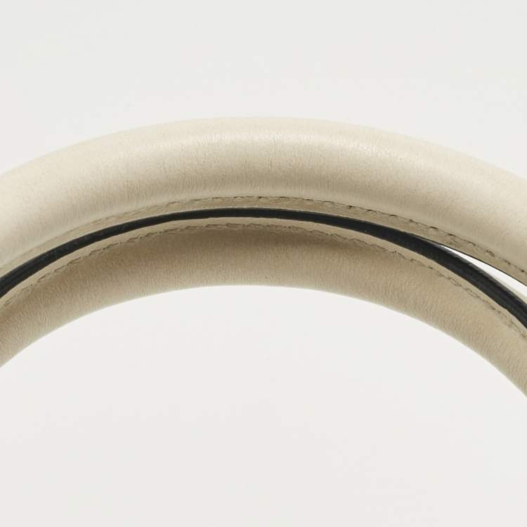 Pre Owned Prada Cream Soffiano Cuir Leather Small Monochrome Tote