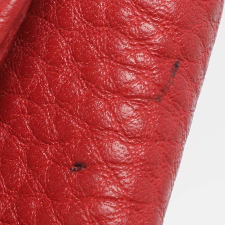 Pre Owned Prada Red Leather Continental Wallet