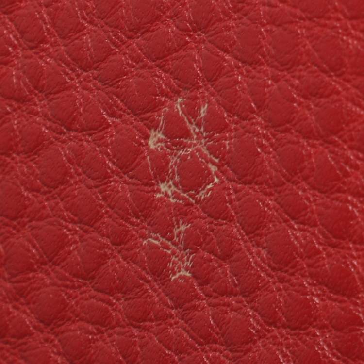 Pre Owned Prada Red Leather Continental Wallet