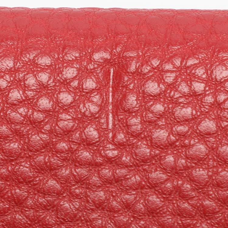 Pre Owned Prada Red Leather Continental Wallet