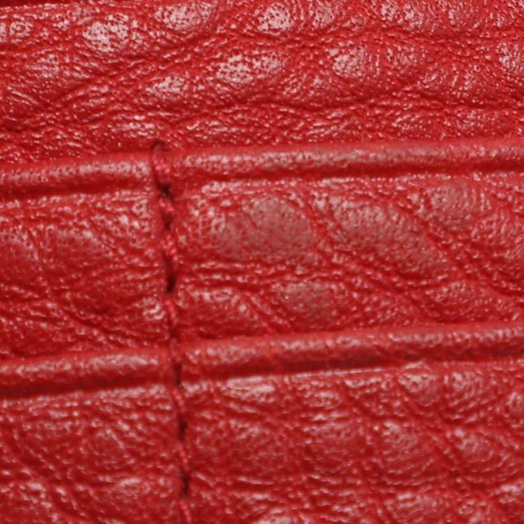 Pre Owned Prada Red Leather Continental Wallet