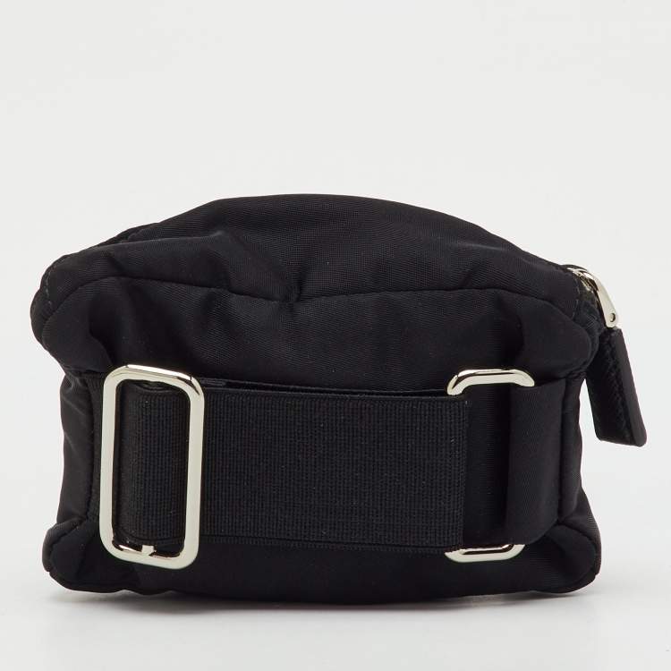 Pre Owned Prada Black Nylon Logo Wrist Pouch