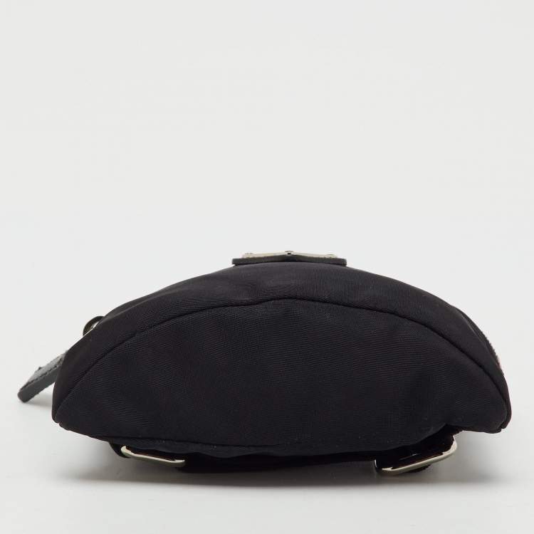 Pre Owned Prada Black Nylon Logo Wrist Pouch