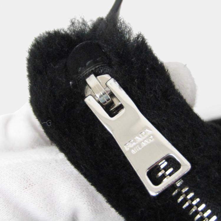 Pre Owned Prada Montone Fur Tote Bag Black