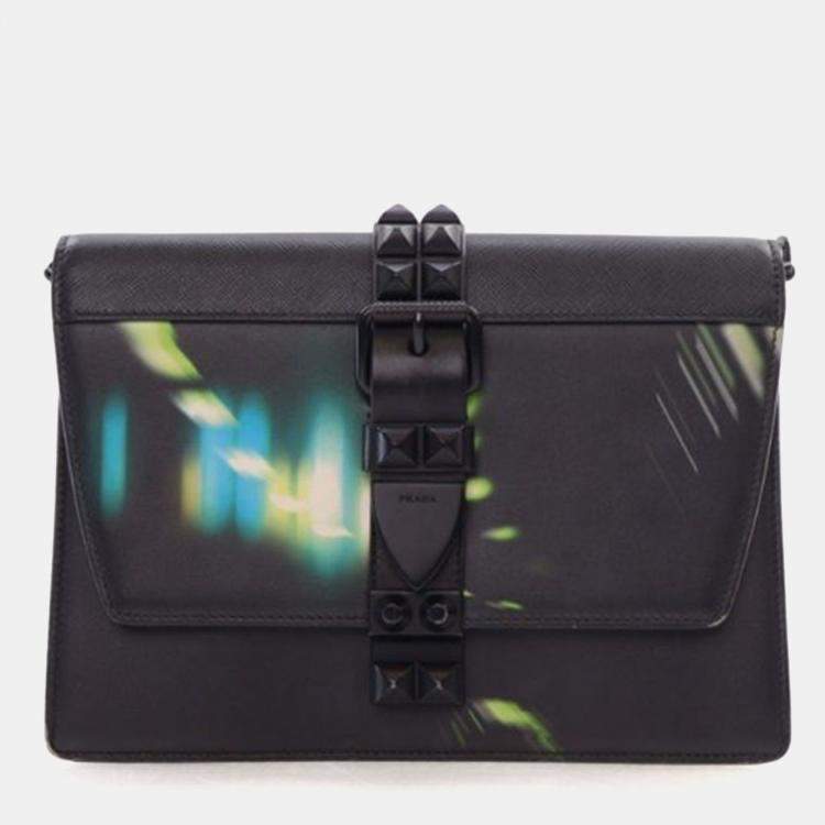 Pre Owned Prada Saffiano City Lights Elektra Shoulder Bag