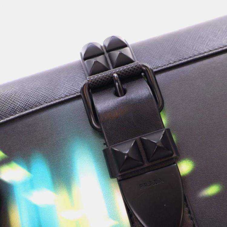 Pre Owned Prada Saffiano City Lights Elektra Shoulder Bag