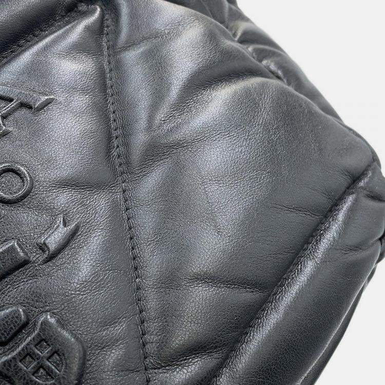 Pre Owned Prada Quilted 2Waybag Black Leather
