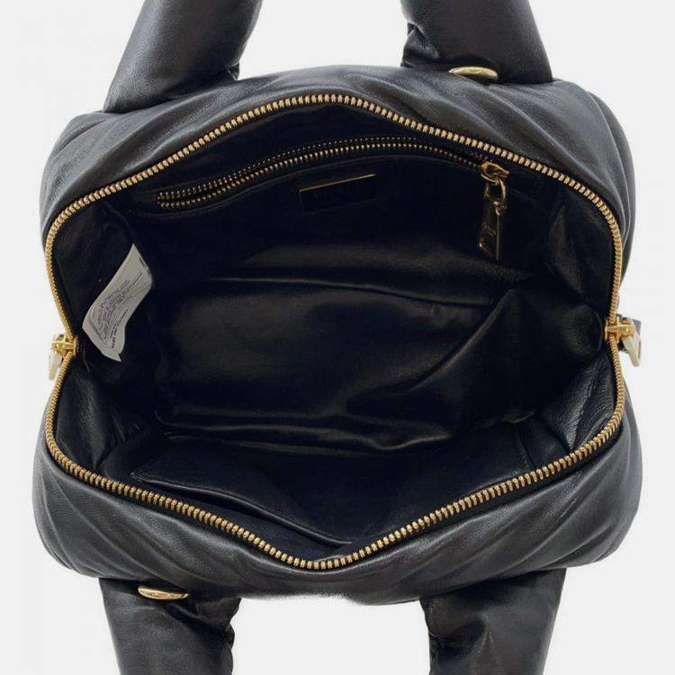 Pre Owned Prada Quilted 2Waybag Black Leather