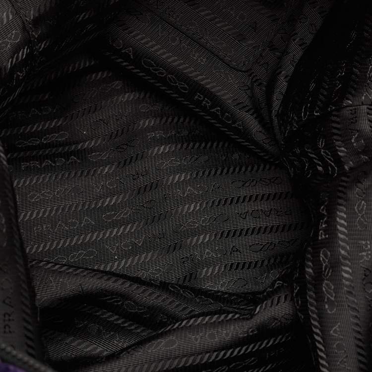 Pre Owned Prada Multicolor Nylon and Leather Frankenstein Hand Print Tote