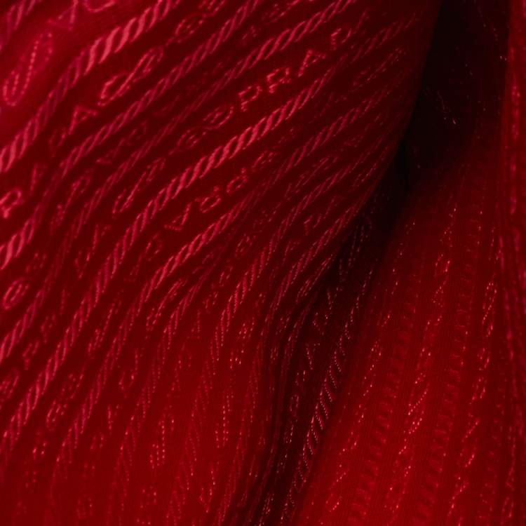 مملوكة مسبقًا Prada Red Saffiano Lux Leather Medium Galleria Double Zip Tote