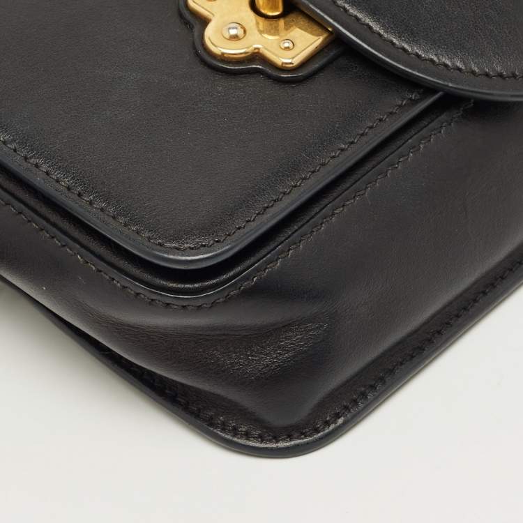 Pre Owned حقيبة خصر برادا جلد كاهير أسود