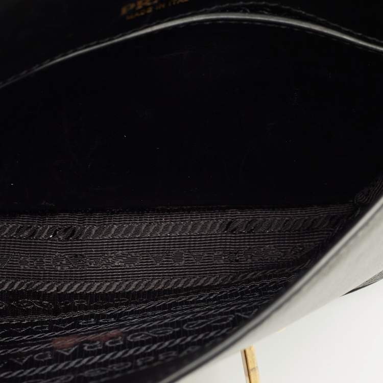 Pre Owned حقيبة خصر برادا جلد كاهير أسود