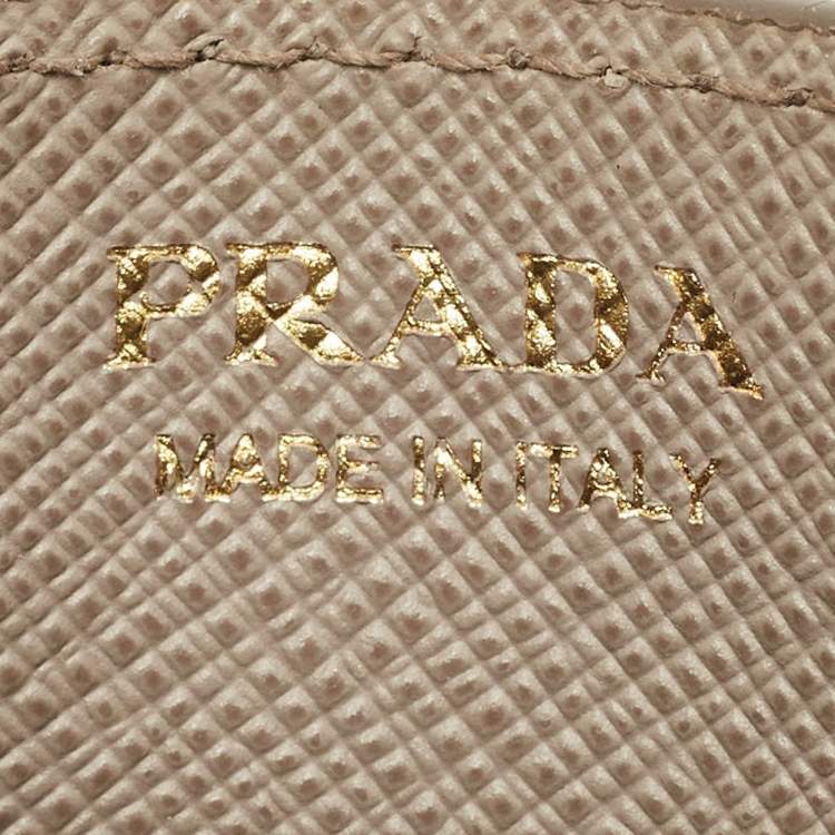 مملوكة مسبقًا حامل بطاقات برادا جلد ميتال رصاصي سافيانو شعار