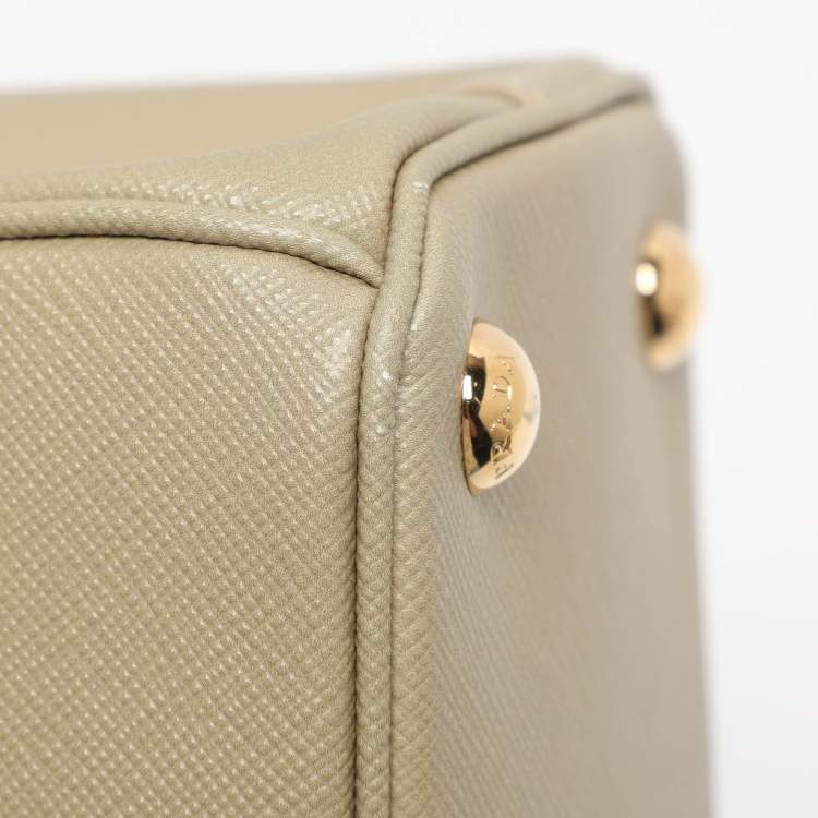 Pre Owned Prada Multicolor Saffiano Print Leather Small Double Zip Tote 