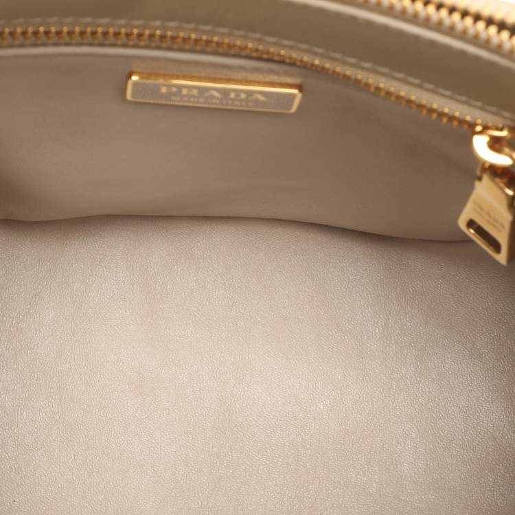 Pre Owned Prada Multicolor Saffiano Print Leather Small Double Zip Tote 