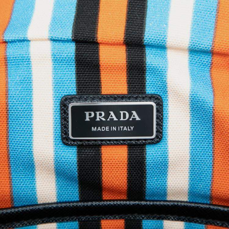 Pre Owned Prada Orange Canvas Canapa Baiadera Crossbody