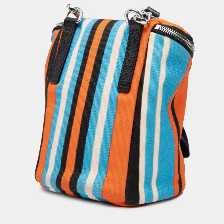 Pre Owned Prada Orange Canvas Canapa Baiadera Crossbody