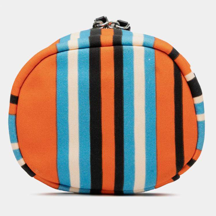 Pre Owned Prada Orange Canvas Canapa Baiadera Crossbody