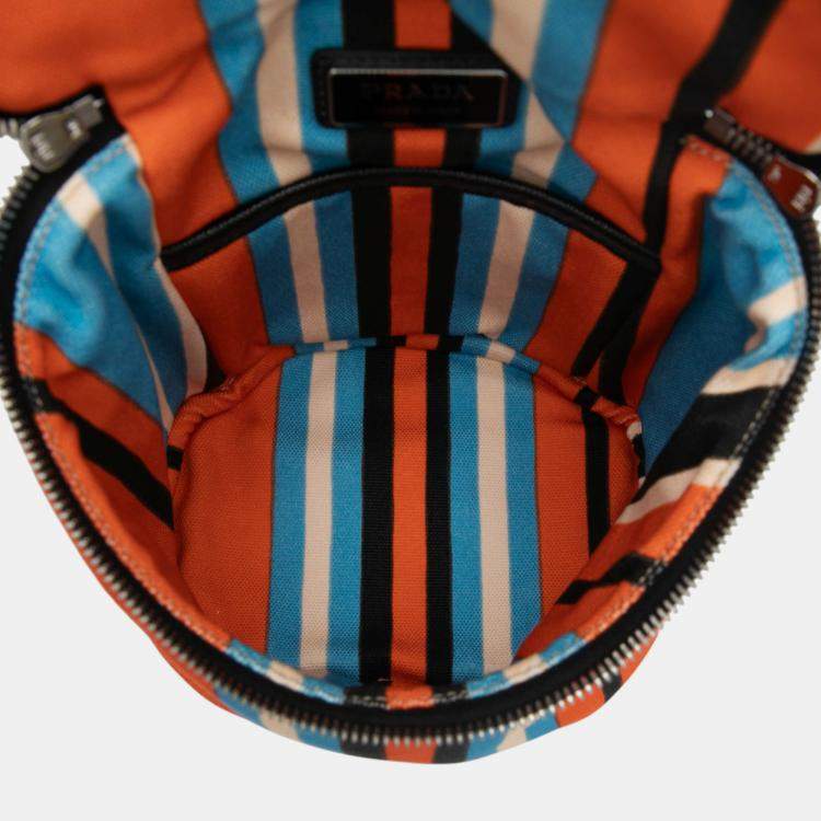 Pre Owned Prada Orange Canvas Canapa Baiadera Crossbody