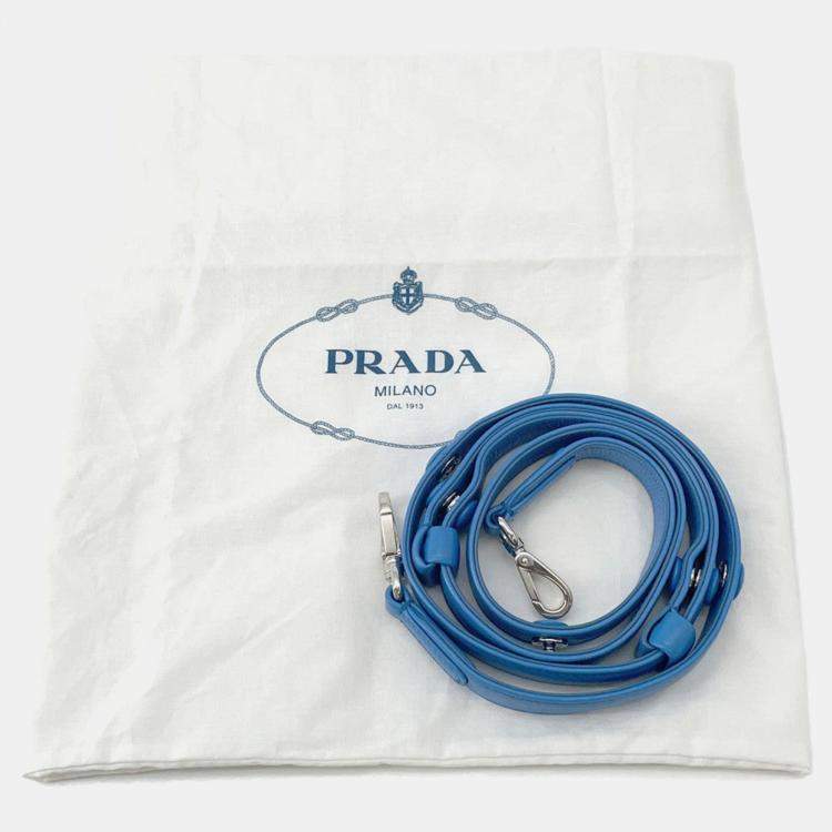 Pre Owned Prada Padded Re-Nylon 2-Way Handbag Light Blue Nylon