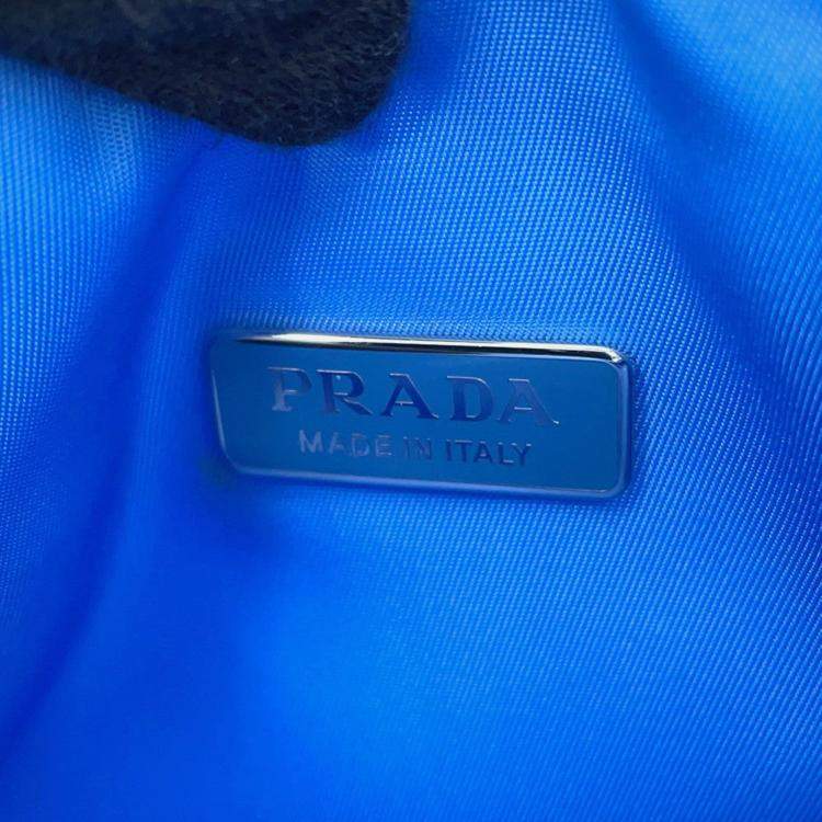 Pre Owned Prada Padded Re-Nylon 2-Way Handbag Light Blue Nylon