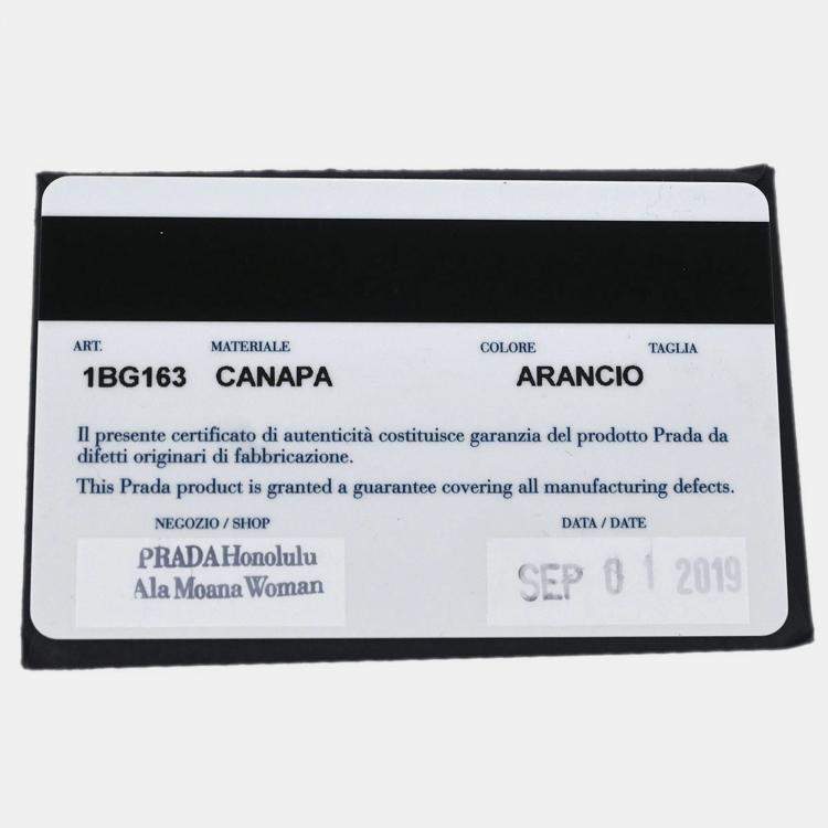 Pre Owned Prada Orange Canvas Canapa 2way Tote Handbag