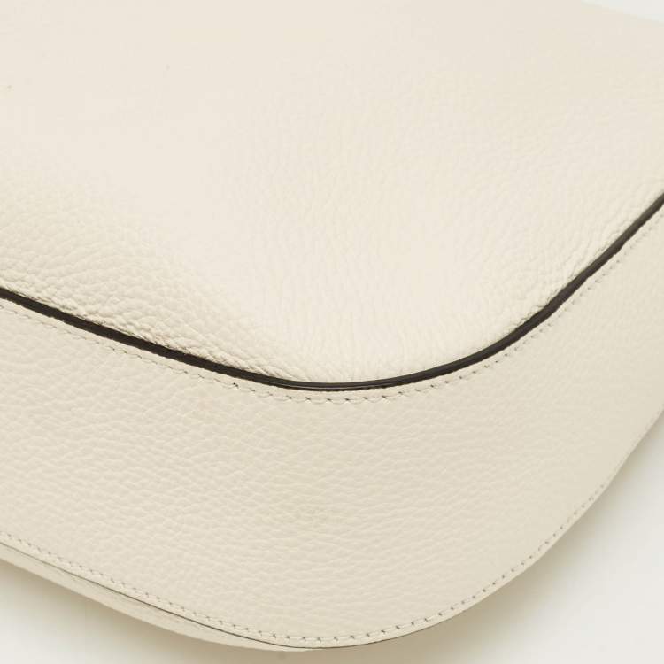 Pre Owned Prada Off White Leather Shoulder Bag