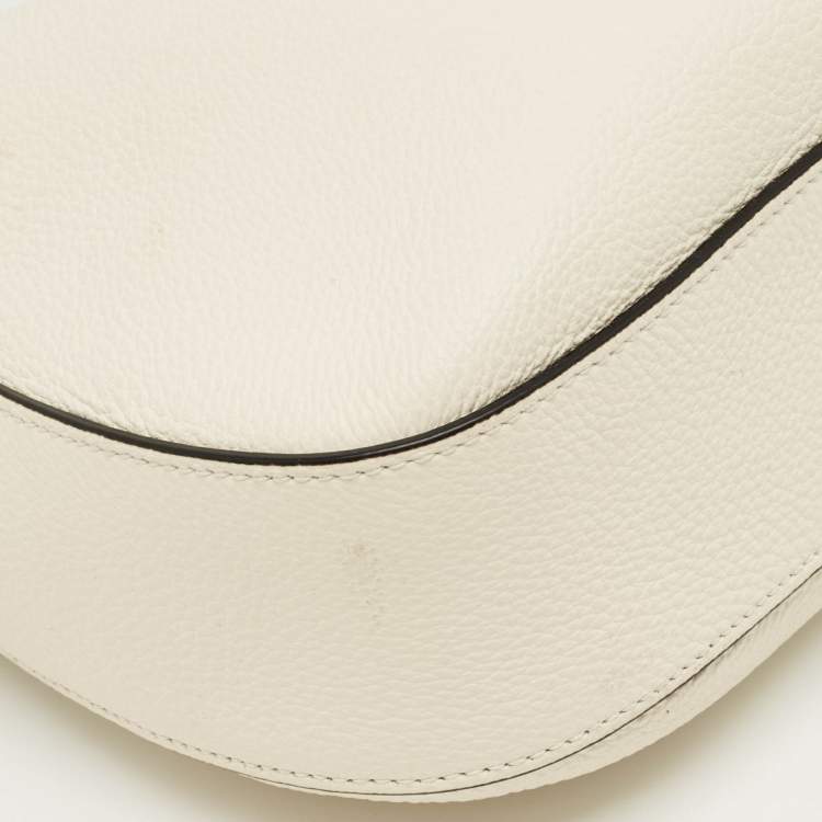 Pre Owned Prada Off White Leather Shoulder Bag