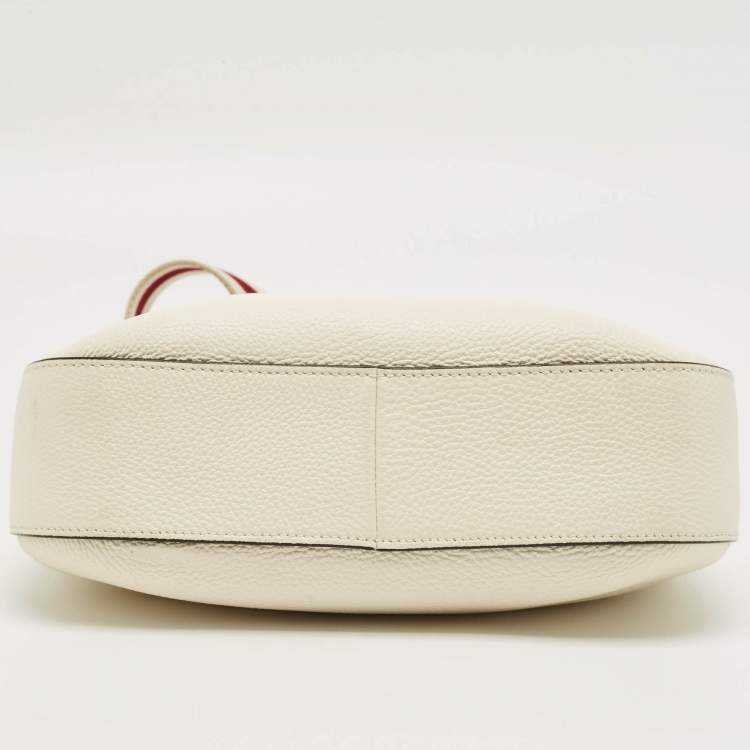 Pre Owned Prada Off White Leather Shoulder Bag