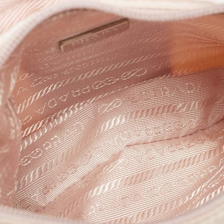 Pre Owned Prada Pink Re-Nylon Mini Re-Edition 2000 Baguette Bag