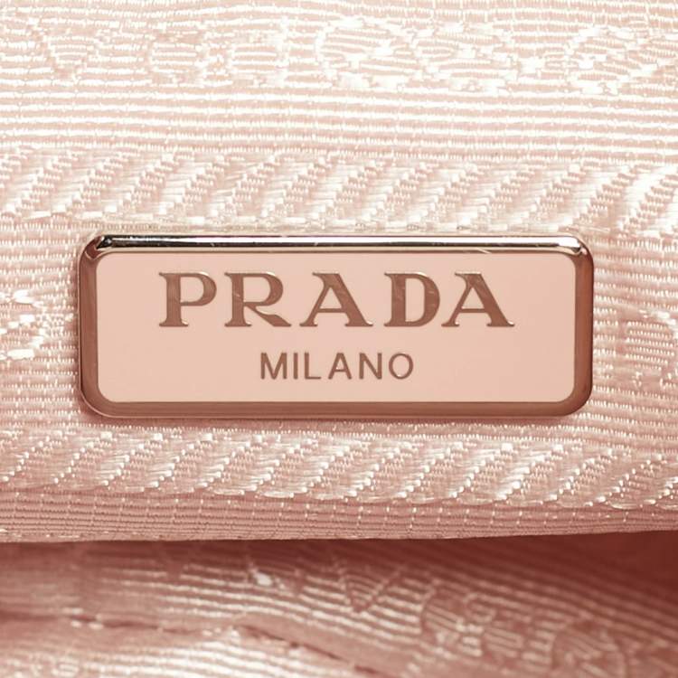 Pre Owned Prada Pink Re-Nylon Mini Re-Edition 2000 Baguette Bag