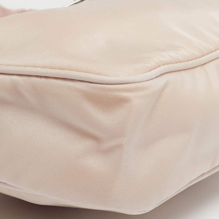 Pre Owned Prada Pink Re-Nylon Mini Re-Edition 2000 Baguette Bag