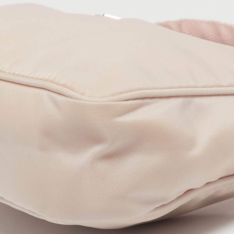 Pre Owned Prada Pink Re-Nylon Mini Re-Edition 2000 Baguette Bag