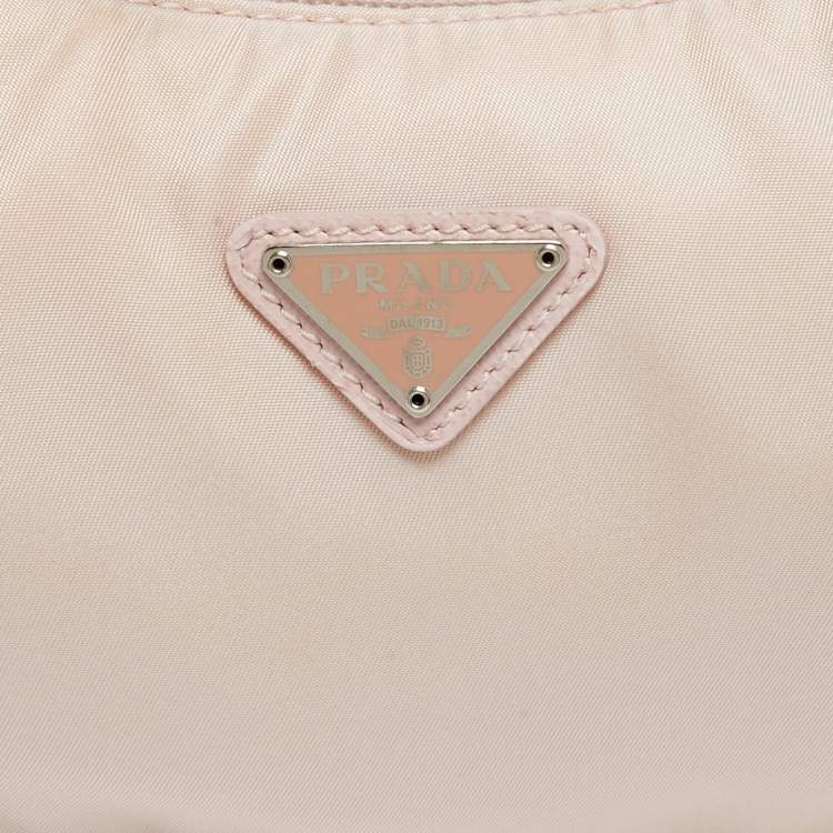 Pre Owned Prada Pink Re-Nylon Mini Re-Edition 2000 Baguette Bag
