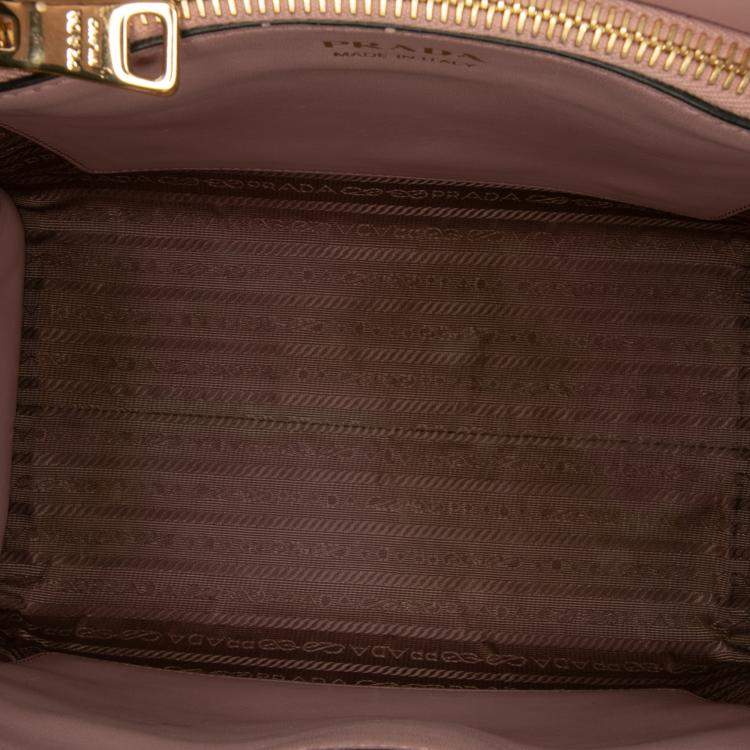 Pre Owned Prada Pink Small Saffiano Cuir Monochrome Top Handle Tote