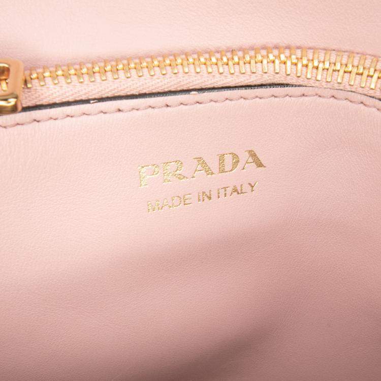 Pre Owned Prada Pink Small Saffiano Cuir Monochrome Top Handle Tote