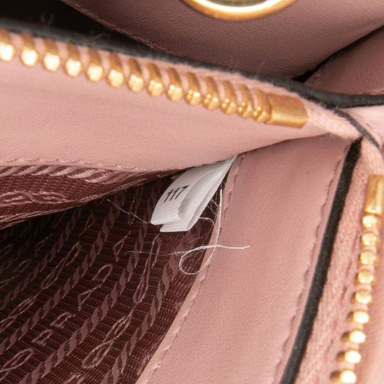 Pre Owned Prada Pink Small Saffiano Cuir Monochrome Top Handle Tote