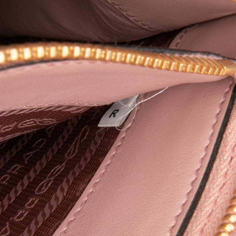 Pre Owned Prada Pink Small Saffiano Cuir Monochrome Top Handle Tote