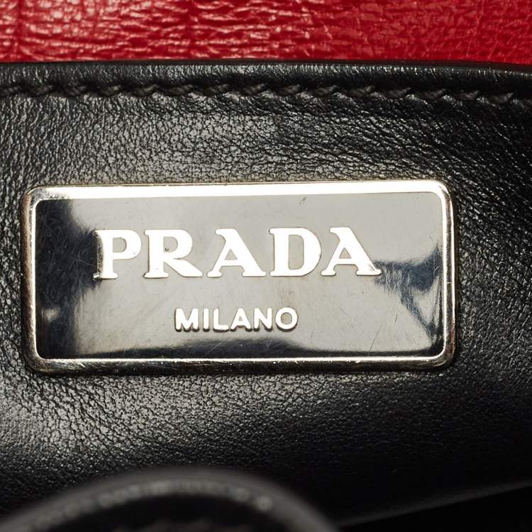 Pre Owned Prada Black Leather Studded Drawstring Bucket Bag