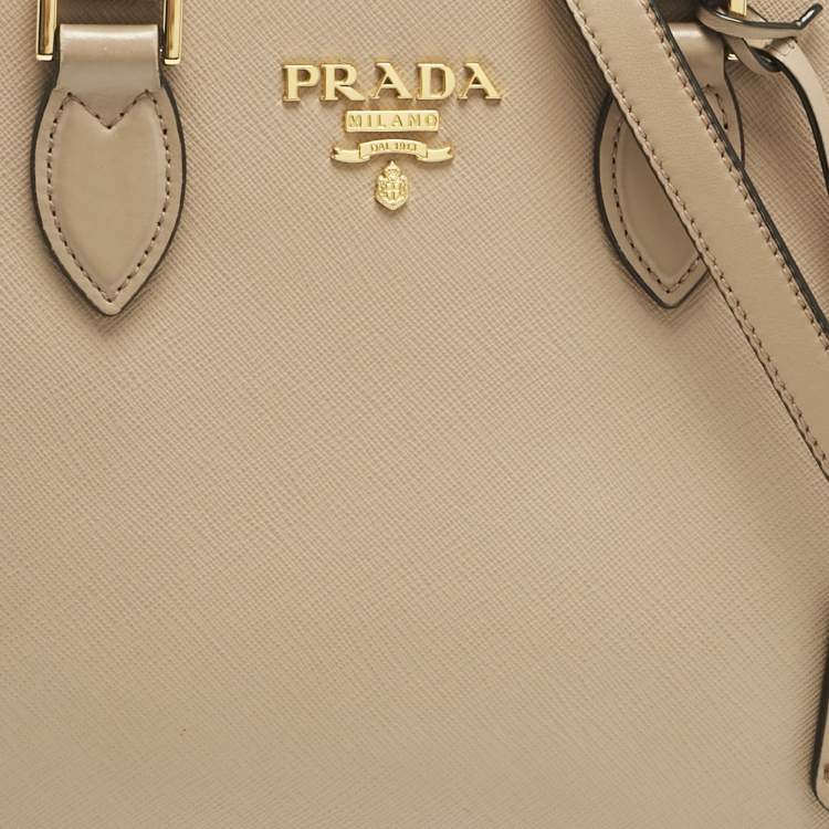 Pre Owned Prada Beige Saffiano Leather 2Way Tote