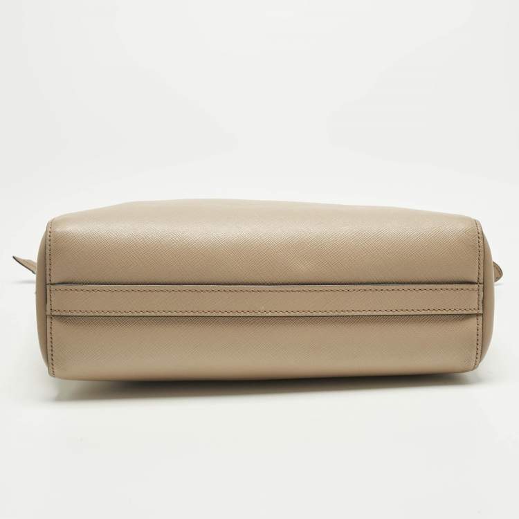 Pre Owned Prada Beige Saffiano Leather 2Way Tote