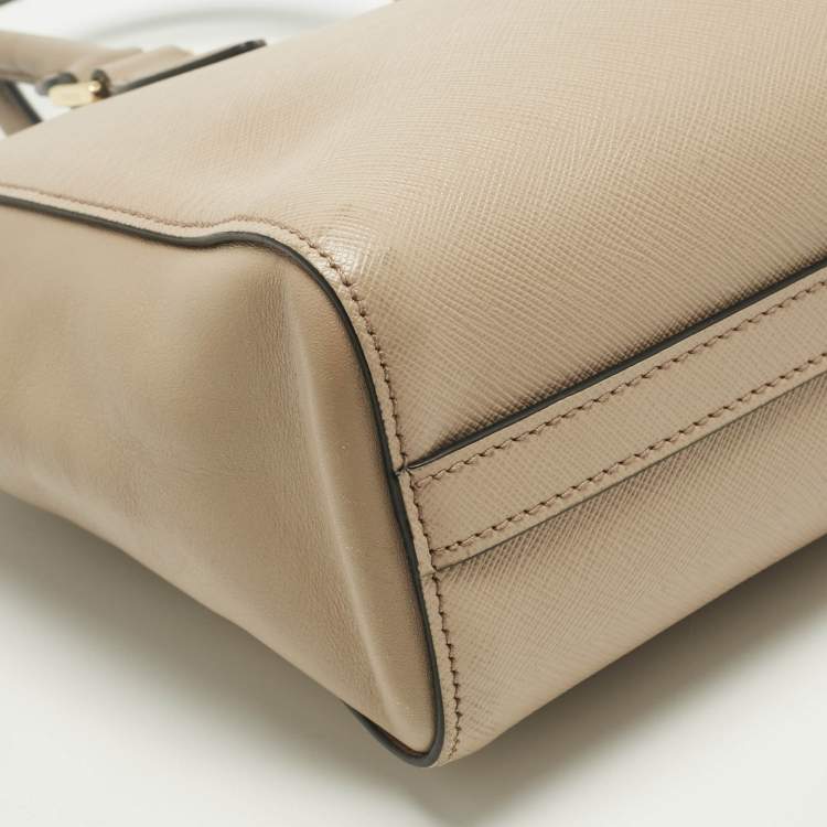 Pre Owned Prada Beige Saffiano Leather 2Way Tote