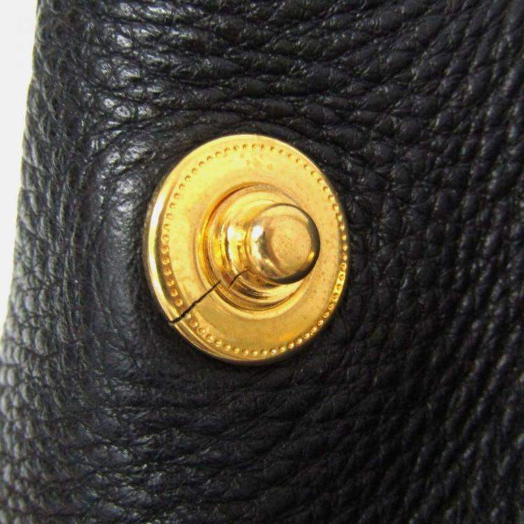 Pre Owned Prada Vitello Phenix Leather Handbag Black