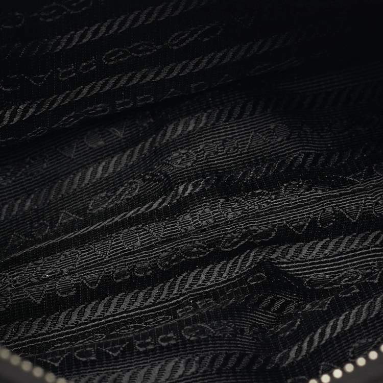 Pre Owned Prada Black Nylon and Saffiano Leather Re-Edition 2005 Shoulder Bag