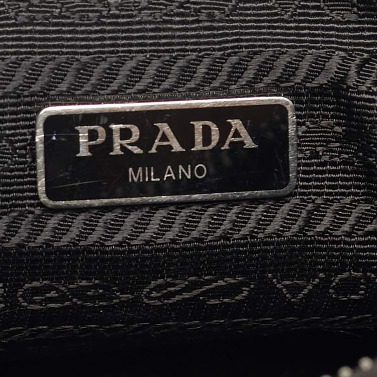 Pre Owned Prada Black Nylon and Saffiano Leather Re-Edition 2005 Shoulder Bag