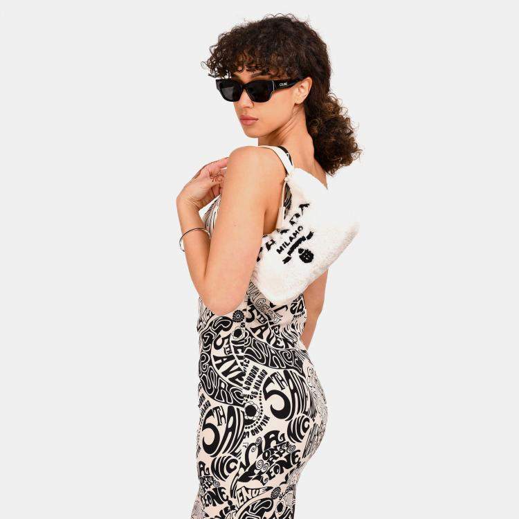 Pre Owned Prada White Terry Cloth Re-Edition 2000 Shoulder Bag