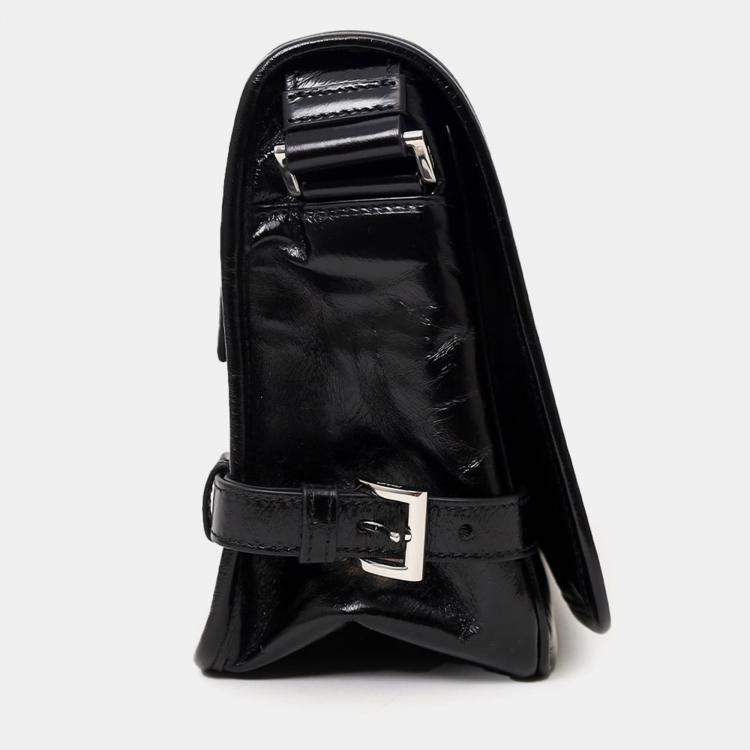 Pre Owned Prada Black Small Nappa Leather Duffle Bag