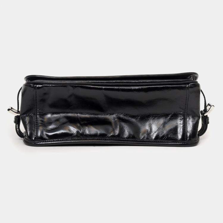 Pre Owned Prada Black Small Nappa Leather Duffle Bag